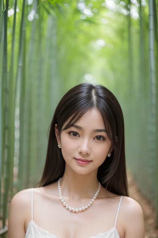 (NSFW),((1人の女性,The most beautiful faces in Japan,40 years,Old face,A MILF,There are wrinkles at the corners of the eyes,a park,Shot up close,Looking at the camera,View here)),,((pearls necklace,Classy hairstyle,natural make up,The chest is very bulging,Smile here,Lowered eyebrows,drooping eyebrows,Staring at them with an adorable expression,stand in front of a bamboo forest,Wearing black high heels,Looking at the camera,look at a camera)),((Turn to this,View here,Perfect fingers,perfect arms,细致背景,top-quality,The ultra -The high-definition,Perfect Anatomy,high-definition RAW color photography,professional photograpy, extremely delicate and beautiful, Extremely detailed,Super Detail, Top image quality,8K,masutepiece))