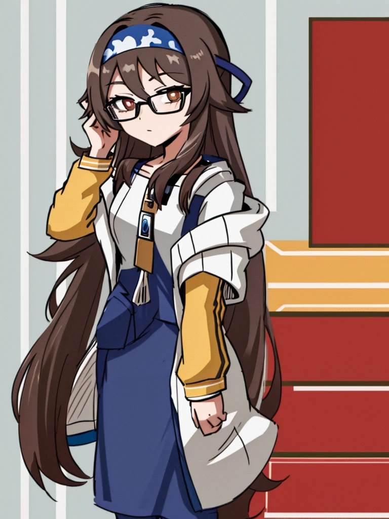 brown hair, reading a book,wear glasses, anime moe artstyle, high quality anime artstyle, portrait, clean detailed anime art, round glasses, cute white clothes.