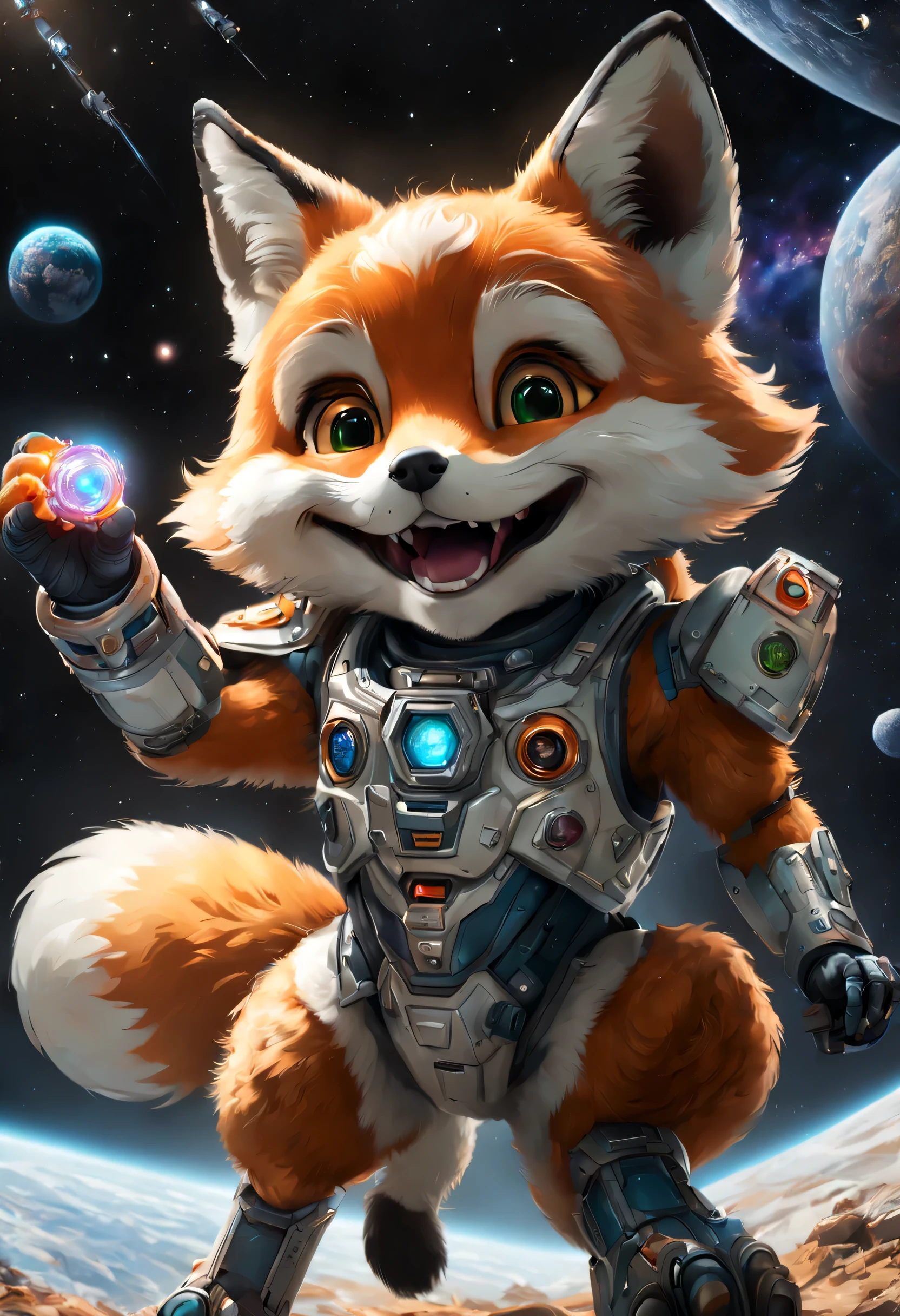 (tmasterpiece), 超詳細, Best quality at best, 超A high resolution, A high resolution, 8K, hyper HD, HighDynamicRange, The Art of Moon Encryption Wow, The children, laughingly, fox in space