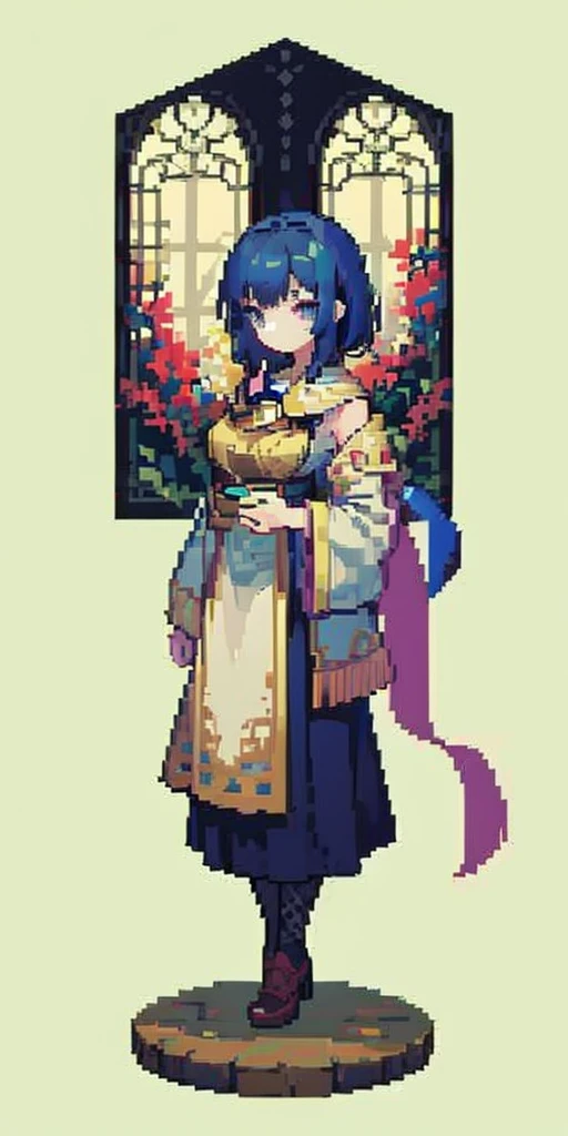 ((masterpiece)), top quality, (best quality), (hight delail) ,pixel art, 1girl, full body