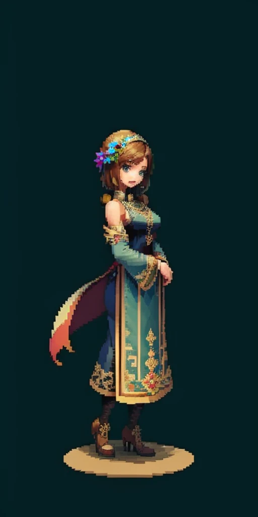 ((masterpiece)), top quality, (best quality), (hight delail) ,pixel art, 1girl, full body