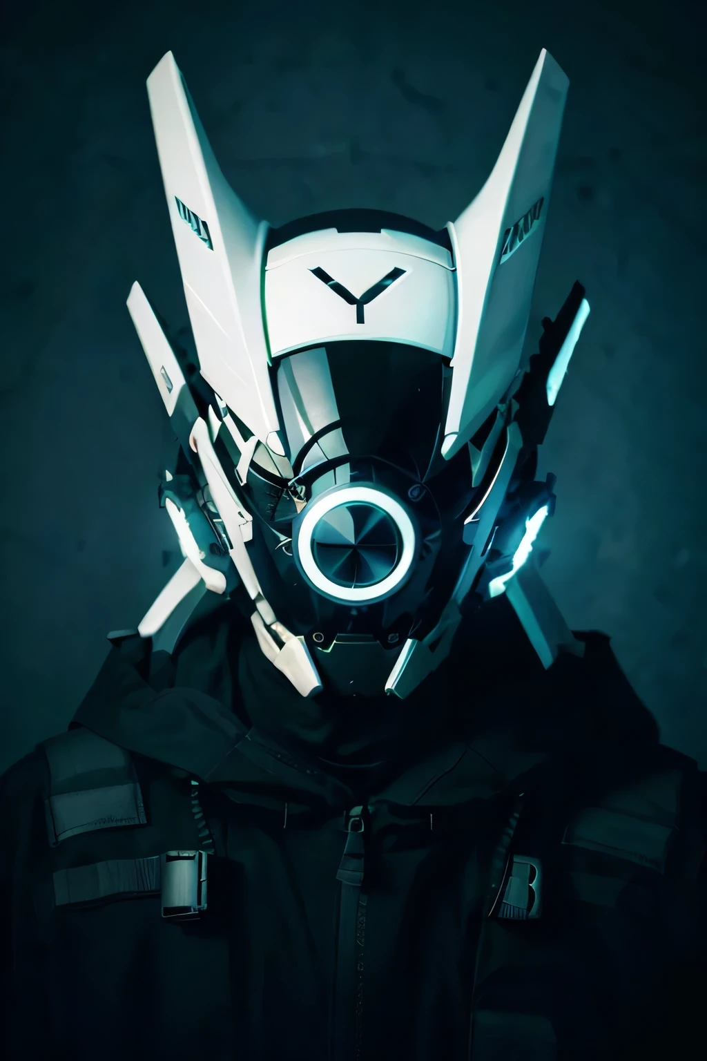 apenas um cyberpunk, Minimalist black and white mask