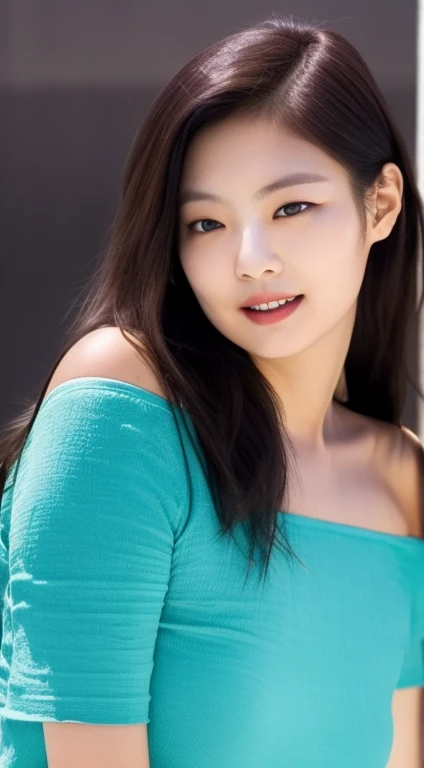 Jenny,korean, woman,complex 3d render ultra detailed, smile, portrait of beautiful woman, moody portrait, striking features, beauty, intricate details, dramatic composition, tension, contrast, texture, realism, high-quality rendering, stunning art, high quality, film grain, Fujifilm XT3,swirly bokeh,(realistic, photo-realistic:1.2),RAW photo,physically-based rendering,(looking at viewer:1.4),(8k, best quality, masterpiece:1.2),(full body shot:1.1),octane render,extremely detailed CG, unity 8k wallpaper,in street,urban,city,(studio soft light,sunlight:1.2),(standing:1.1),(a girl is wearing sleeveless:1.5),hyper realistic detail shiny skin,ultra detailed,(ultra realistic:1.2),(intricate:1.2),(photorealistic:1.2),1girl,(skinny:1.3),detailed background ,(large breasts:1.1) ,