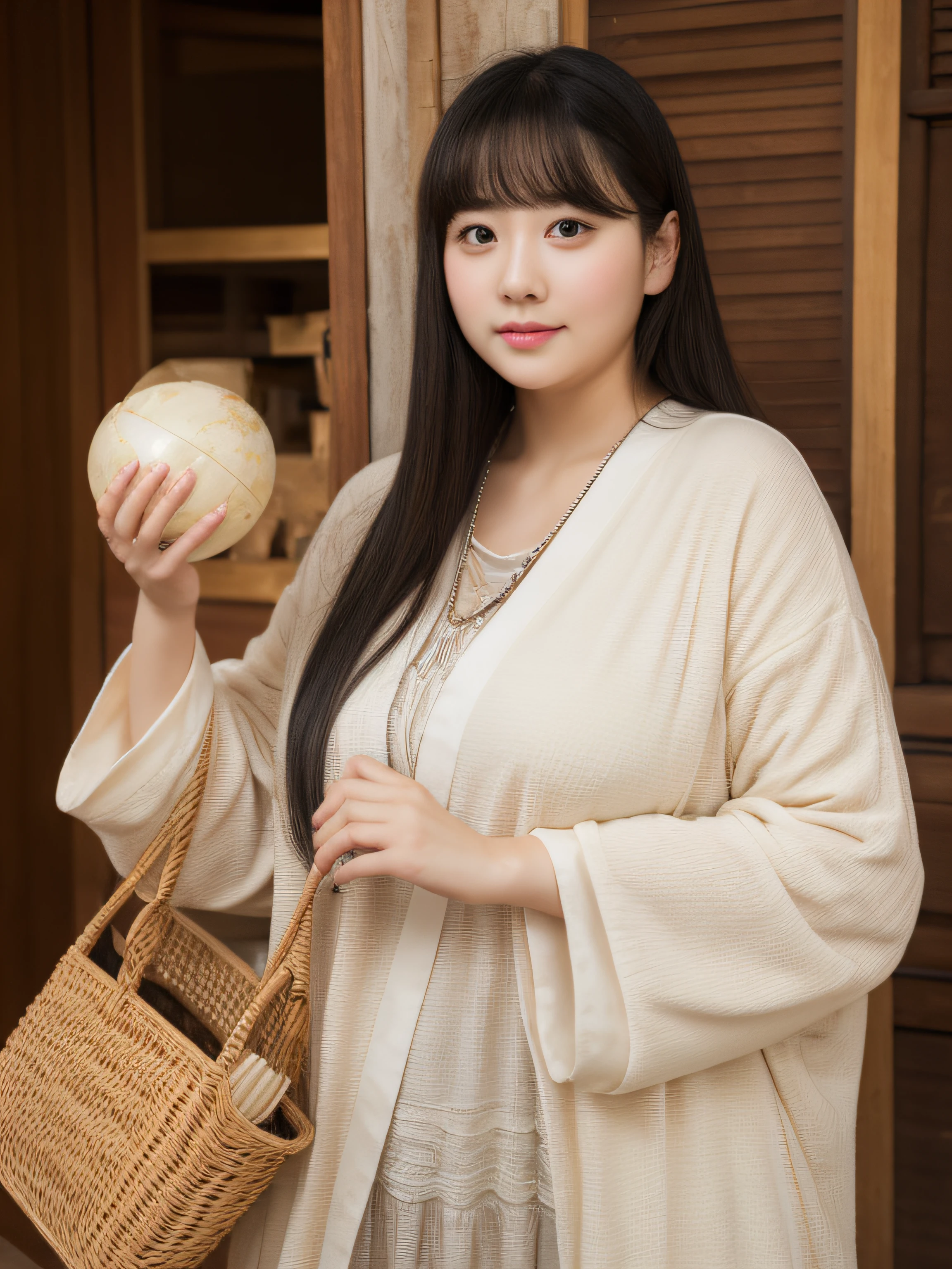 Realistic light、top-quality、masterpiece、1girl in、I'm fat、chubby、fatness、chubby、japanes