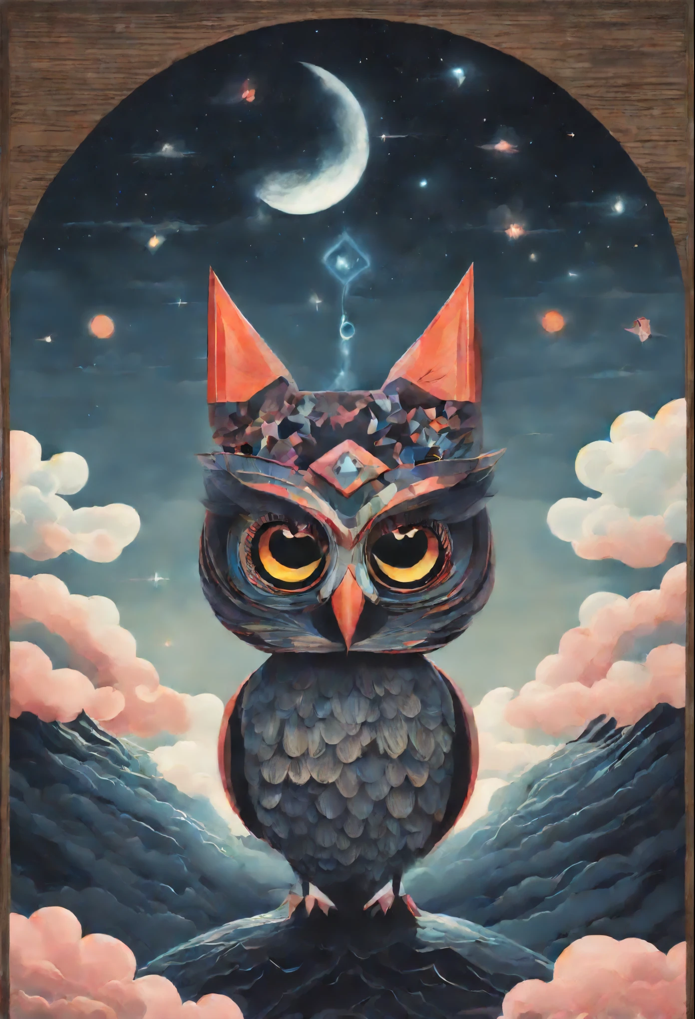 cat owl, Cloud, Magnetic storms