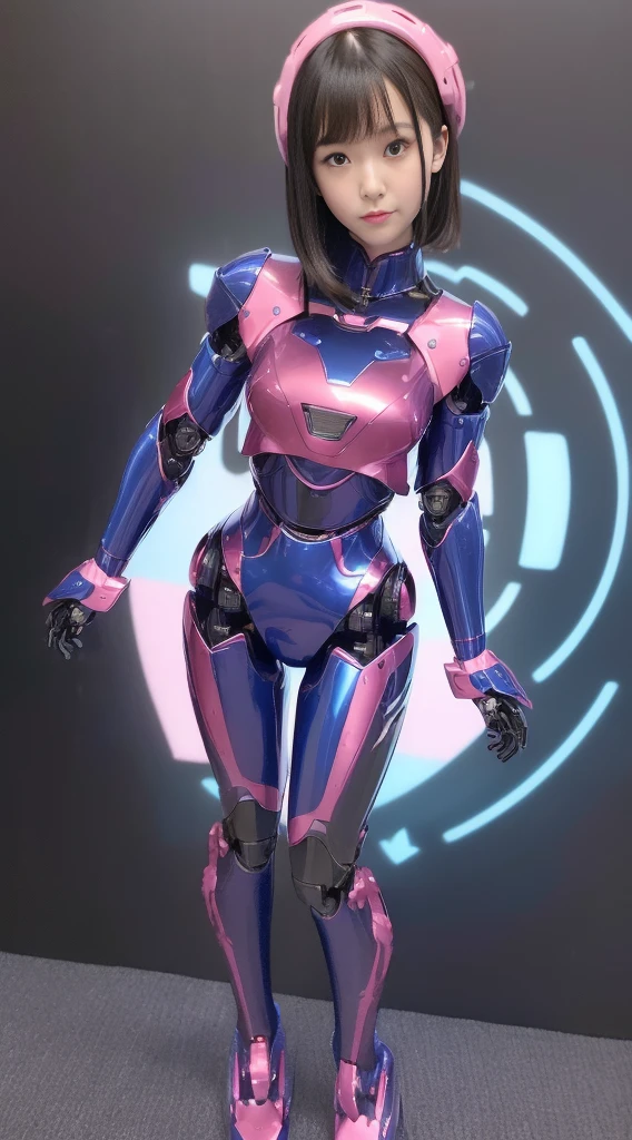 (Photorealsitic:1.4)、one girl、(top-quality)、(hyperdetailed face)、(Super well-formed face)、((Robot Partemale-Robot)、(-old)、(Bl、(pink there)、(Burgundy)、(metallic)、(full-body)、(sexy pose)、(Slender body)、(Model body type)、(full body mech)、(mechanical exposure)、(Akihabara)、(is looking at the camera)、(A dark-haired)、(Well-proportioned lady)、(a small face)、(Idol)、(front facing)、(Standing with legs open)、(Hands on hips)、(Photo session)、(Looks excited)、(perfect-female-robot)