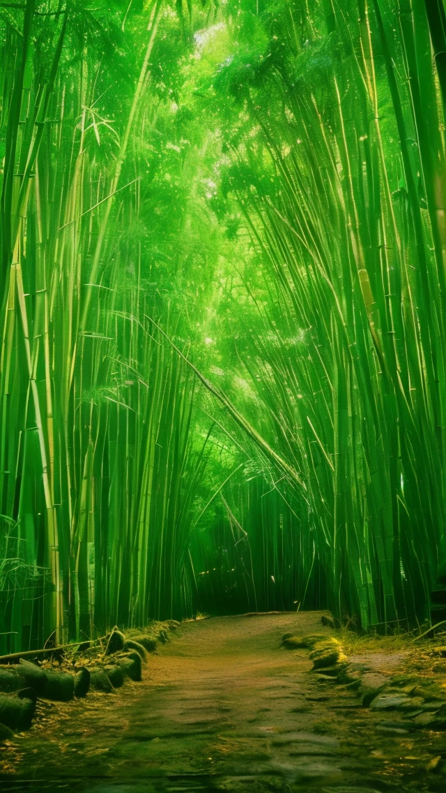 (Best Quality,4K,8K,hight resolution,masutepiece:1.2),Ultra-detailed,(Realistic,photoRealistic,photo-Realistic:1.37),bamboo forrest,moonlight through the bamboo forrest,Round Moon,Dancing Fireflies,scattered white lanterns,Anime Background art,Beautiful peaceful scenes in anime,Beautiful anime scenery,anime lush John 8K bamboo forrest,mysterious forest lake,anime nature,bamboo forrest and river,riverside in the bamboo forrest,Anime scenery wallpapers,serene lush bamboo forrest,Anime Background,anime nature wallpaper,Calm waving bamboo creek