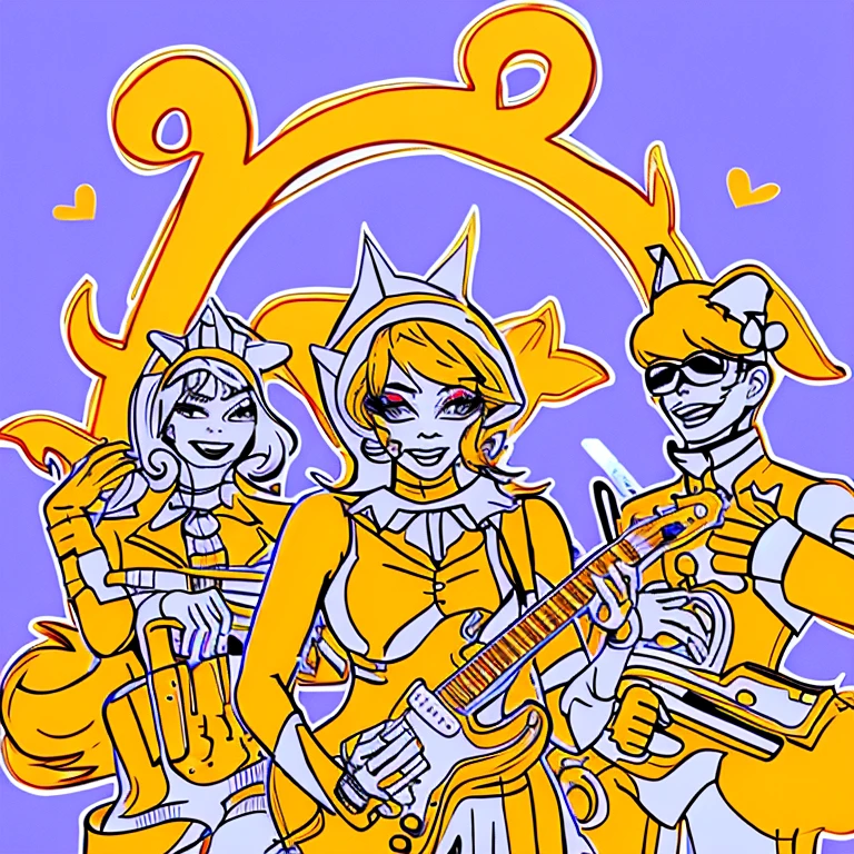 Illustration style、band woman、28 year old