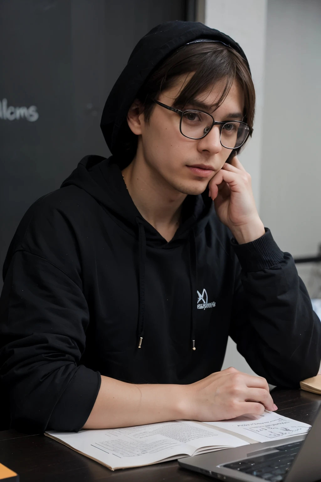A man wear black hoodie popup name "Sopheap" and wear glass. he is typing code HTML