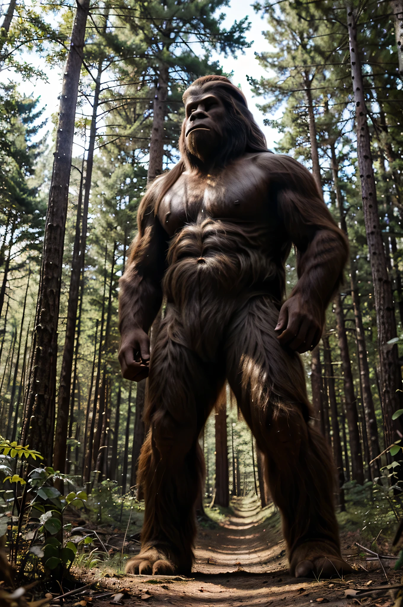 Bigfoot in the middle of the forest