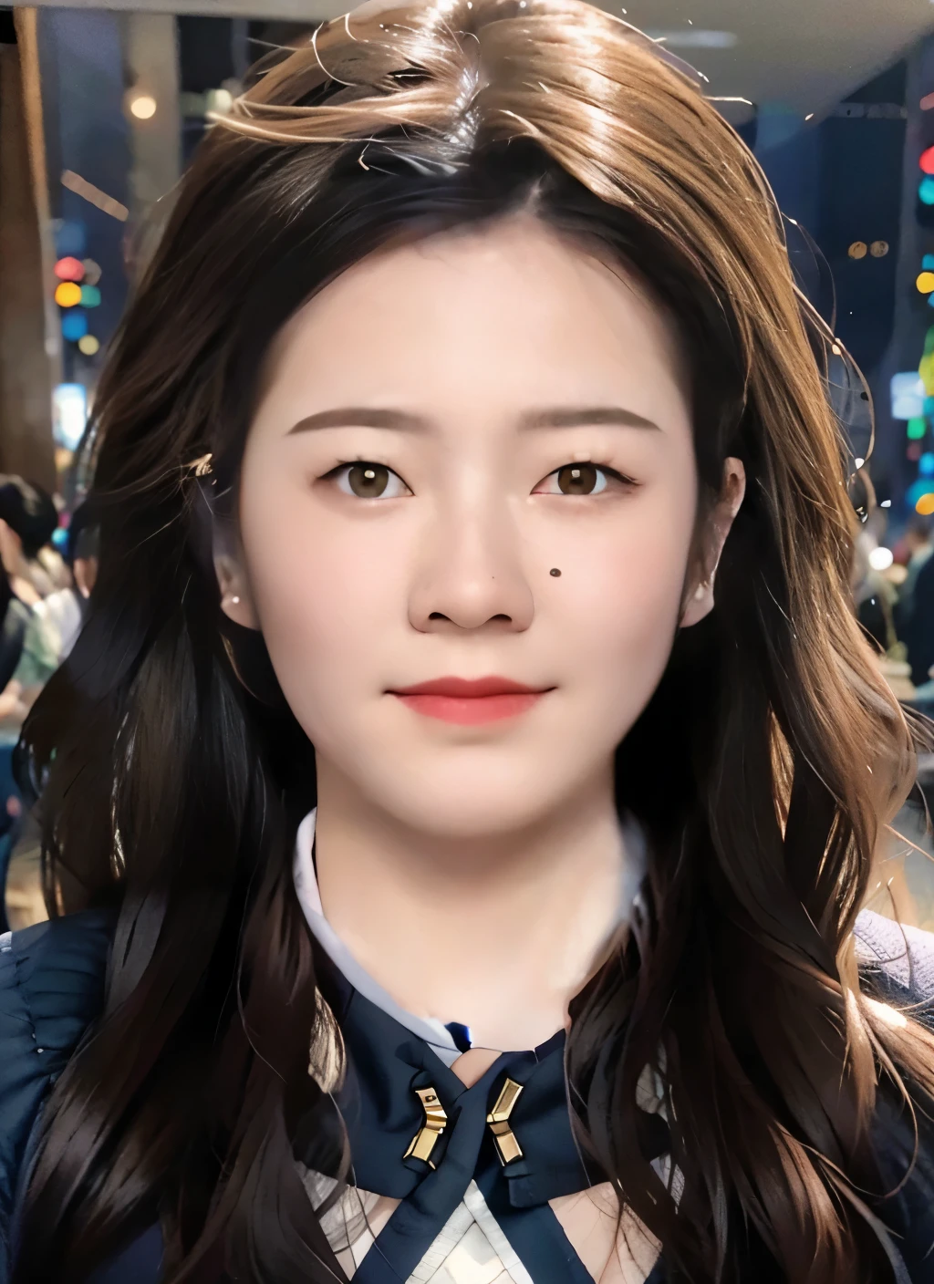 long wavy hair,Popular modern style clothing,