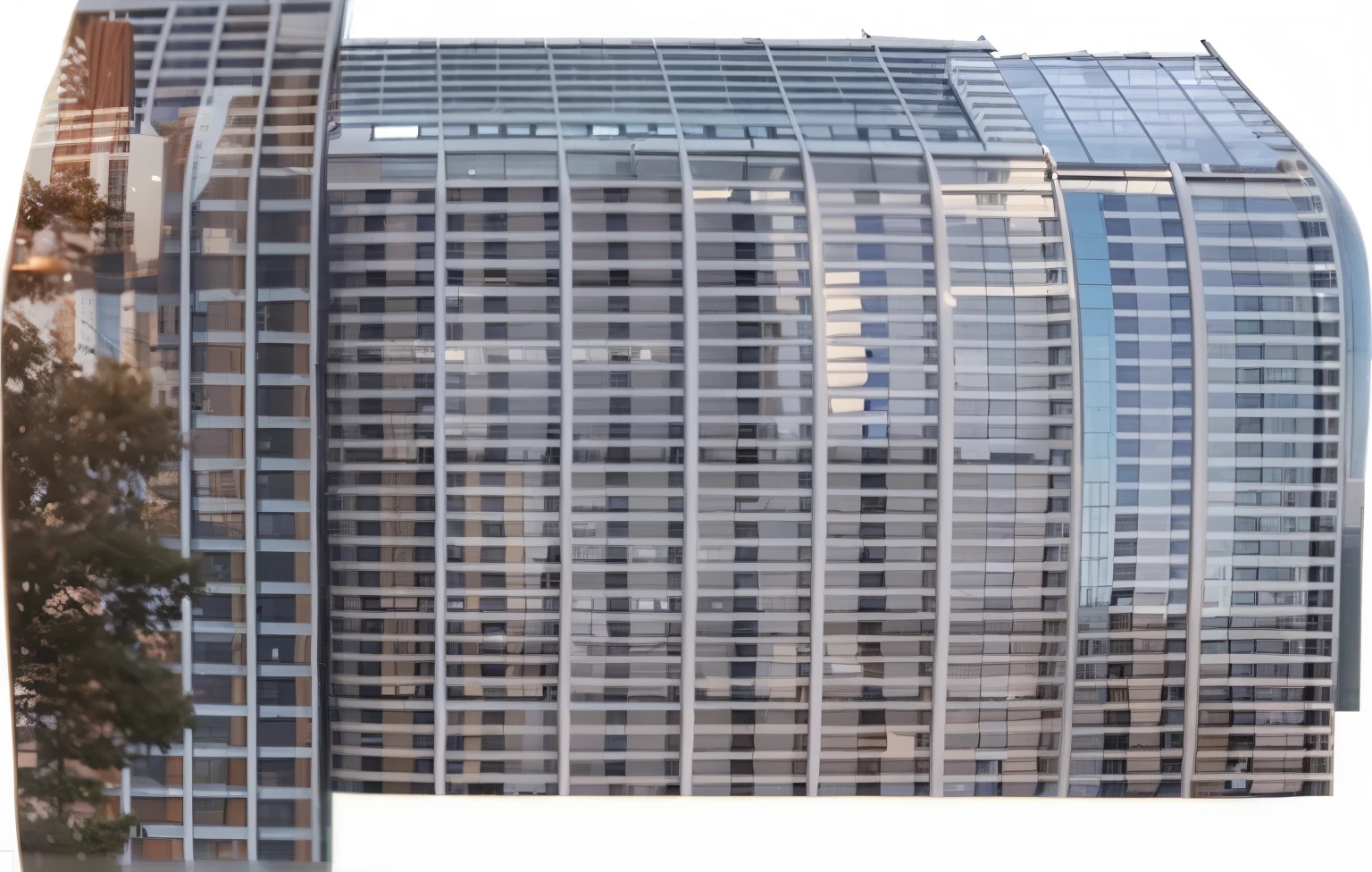 Realistic building reflection,High-class office building