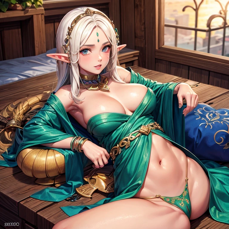 Elf with fleshy lips,seios pequenos, alta, cabelos cacheados ,pele morena