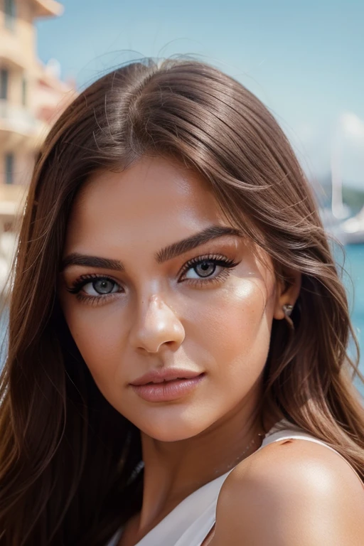 Instagram-Models posieren in Monaco, beautiful detailed eyes, beautifully detailed lips, extremely detailed eyes and face, kurzes, welliges rosa Haar ((best qulaity)), ((Meisterwerk)), (detailliert), perfektes Gesicht