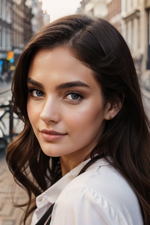 Instagram-Models posieren in Amsterdam, beautiful detailed eyes, beautifully detailed lips, extremely detailed eyes and face, kurzes, welliges rosa Haar ((best qulaity)), ((Meisterwerk)), (detailliert), perfektes Gesicht