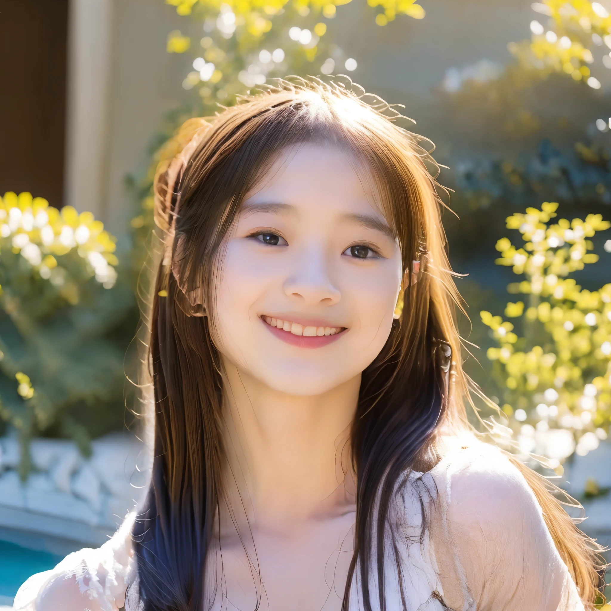Naked 14 years old girl , in the pool , untra HD,