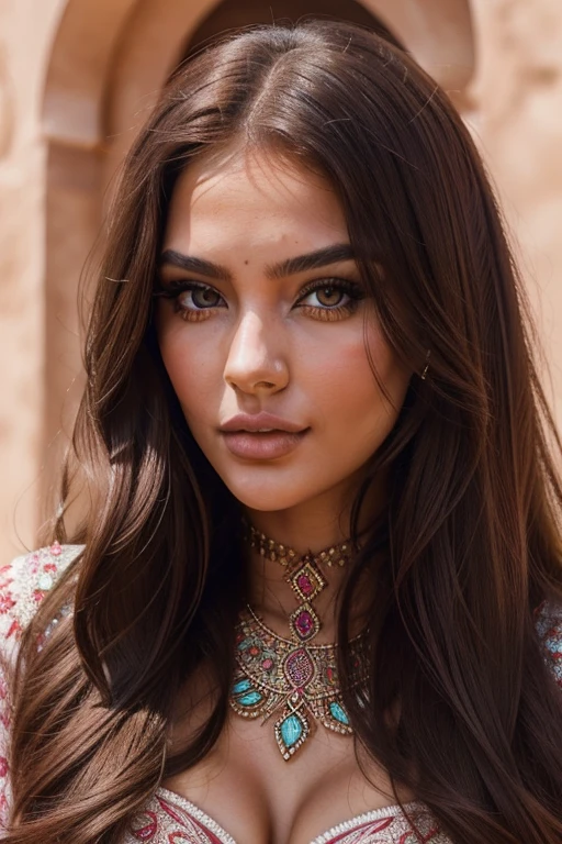 Instagram-Models posieren in Marokko, full entire body, beautiful detailed eyes, beautifully detailed lips, extremely detailed eyes and face, kurzes, welliges rosa Haar ((best qulaity)), ((Meisterwerk)), (detailliert), perfektes Gesicht
