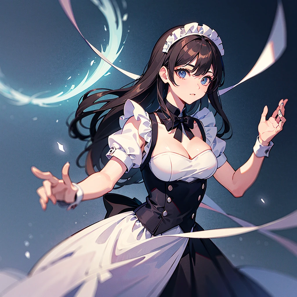 (((masterpiece、Top image quality、top-quality、highly detailed unity 8kwall-paper)))、Muscle Girl、maid clothes、morning