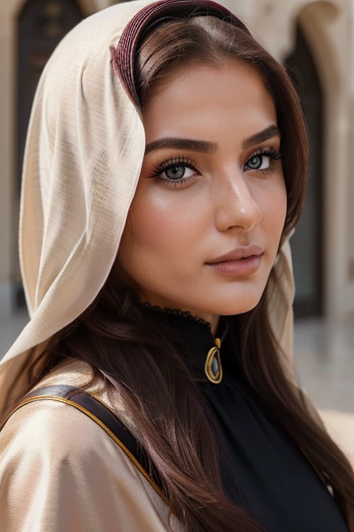 Moroccan girl, Brunnete, ( Morrocan respectful dress with very loose head scarf), (Morrocan souk environment), (confident stance), (alluring allure), (impeccable craftsmanship), (exquisite attention to detail), (irresistible), (designed to ignite passion), (undeniable sensuality). masterpiece, best quality, highly detailed, (Beautiful and detailed eyes beautiful and detailed face), (Best Quality), (ultra-detailed), (masterpiece), (high resolution), (Original), (the Extremely Detailed CG Unity 8K Wallpaperully, perfect skin, perfect face, ultra-realistic.
