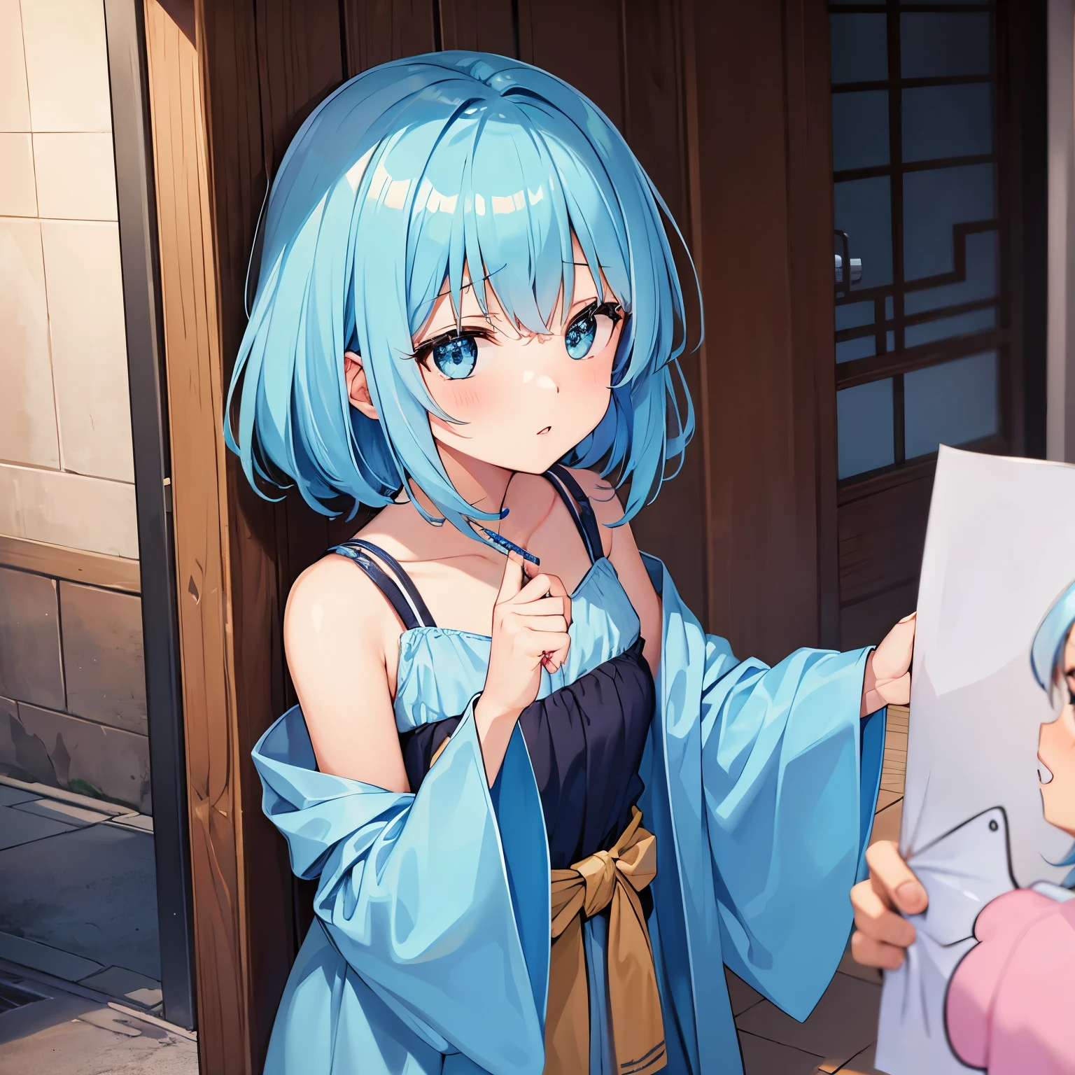 Usako a beauty girl Sick blue hairs