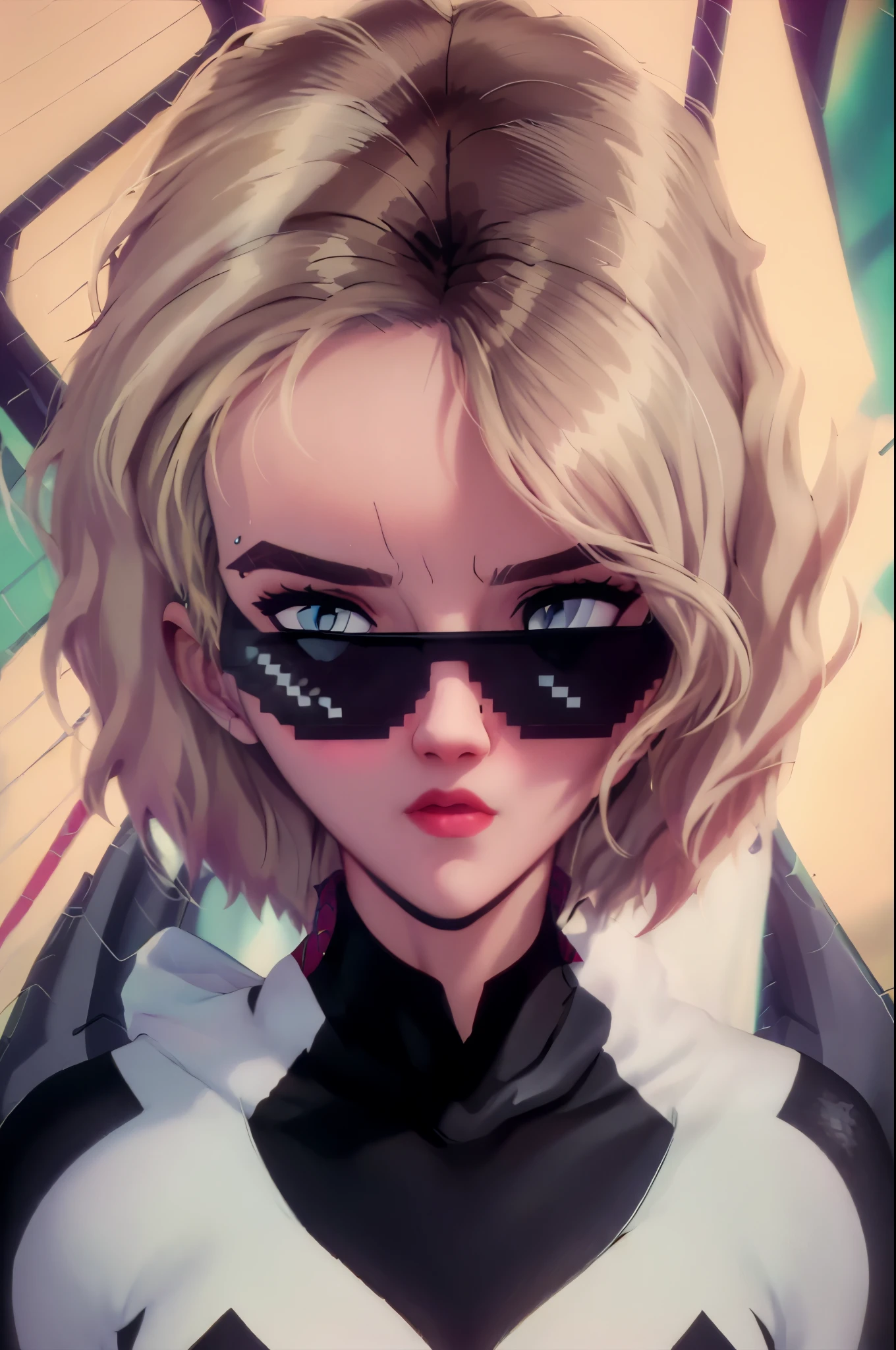 gwen gwen_stacy evangelion anime style posing badass incrsdealwithit
sunglasses