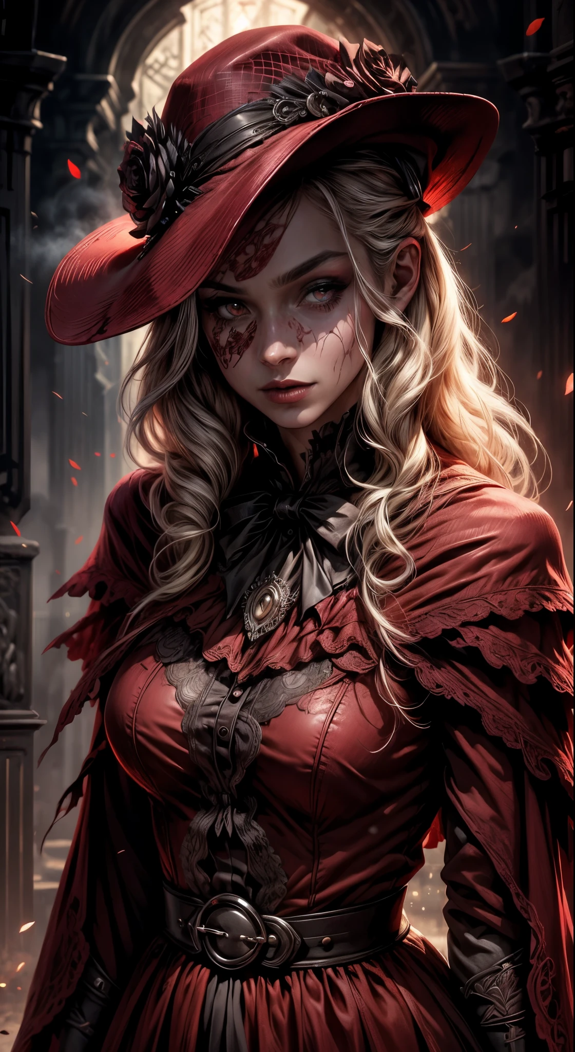 (comic,A high resolution,super-fino),(Vampiros),(((olhos vermelhos brilhantes)))looks into the camera,Maus olhos nas sombras,clear facial features,(Cartola),Presas de vampiro expostas,Wear beautiful Gothic dresses,Cabelos prateados,Rosette,skull decoration,Os morcegos,The body is surrounded by red mist,raios de luar,Temperamento real,Cinematomatic hoop light,The light is delicate,tmasterpiece,Ultra - Detalhado,Epic composition,super HD,alta qulidade,HighestQuali,32k