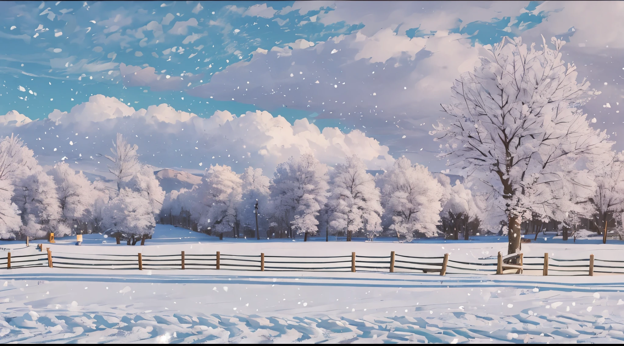 Snow in the countryside