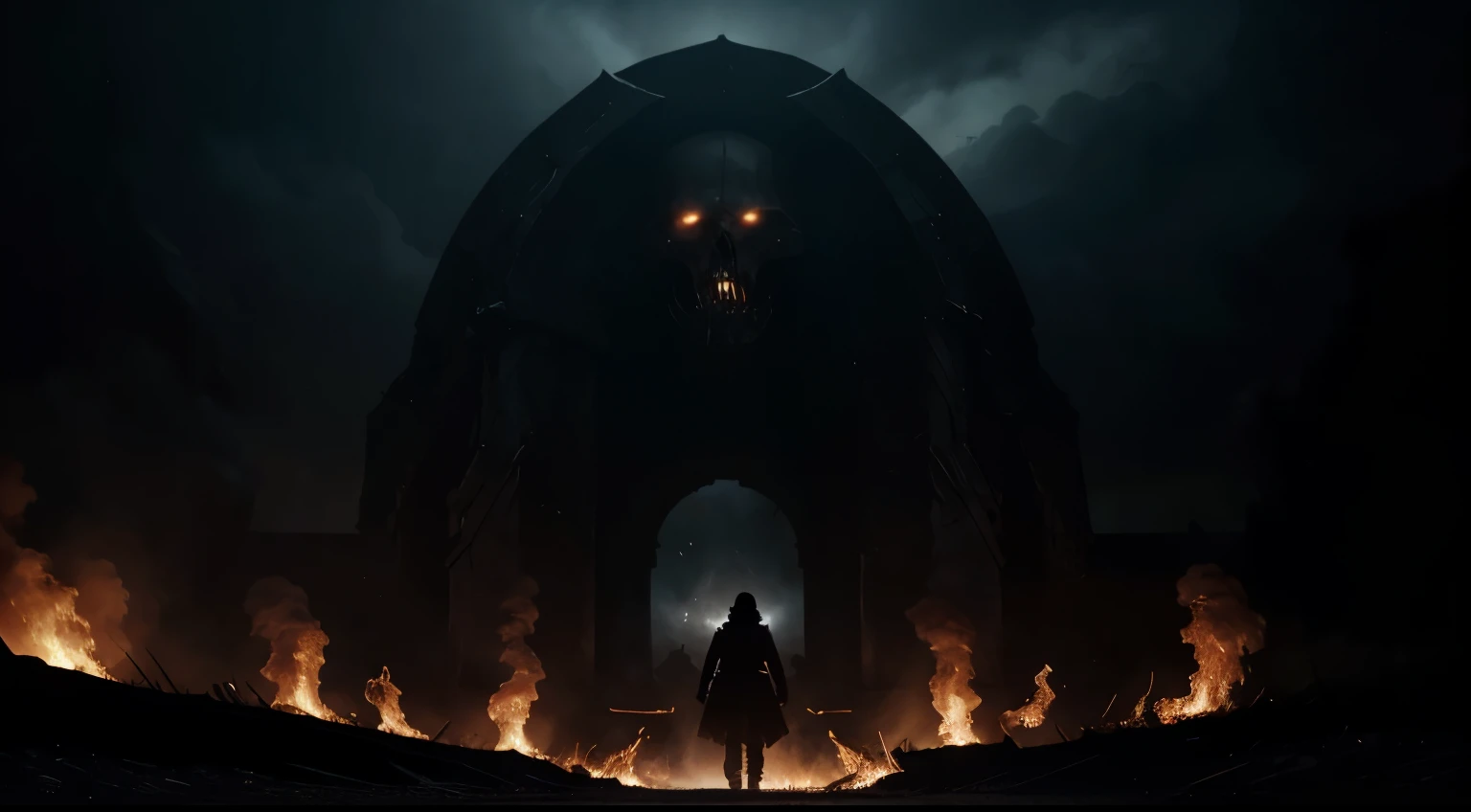 (best quality,4k,8k,highres,masterpiece:1.2), ultra-detailed, (realistic,photorealistic,photo-realistic:1.37), azrael walking in hell, dark atmosphere, fiery background, sinister shadows, glowing eyes, demonic figures, smoky environment, hellish landscape, intense heat, tormented souls, eerie ambiance, surreal colors, haunting presence, infernal architecture, ominous aura, eternal damnation, menacing silhouette, endless abyss, ethereal flames, macabre scenery, malevolent energy.