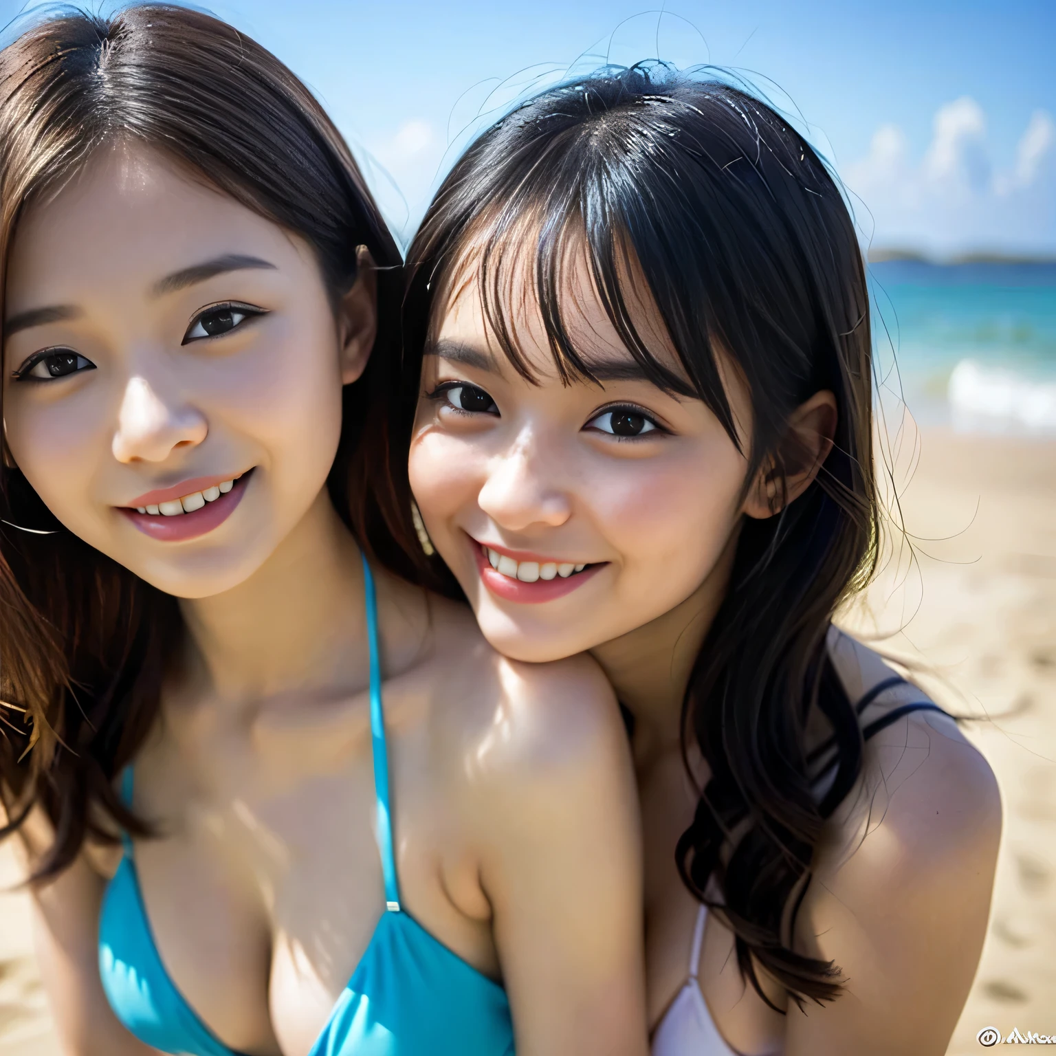 School Girl, a beauty girl, nudde, skinny, the beach、18year old、夏天、A smile、Crowds、NSFW