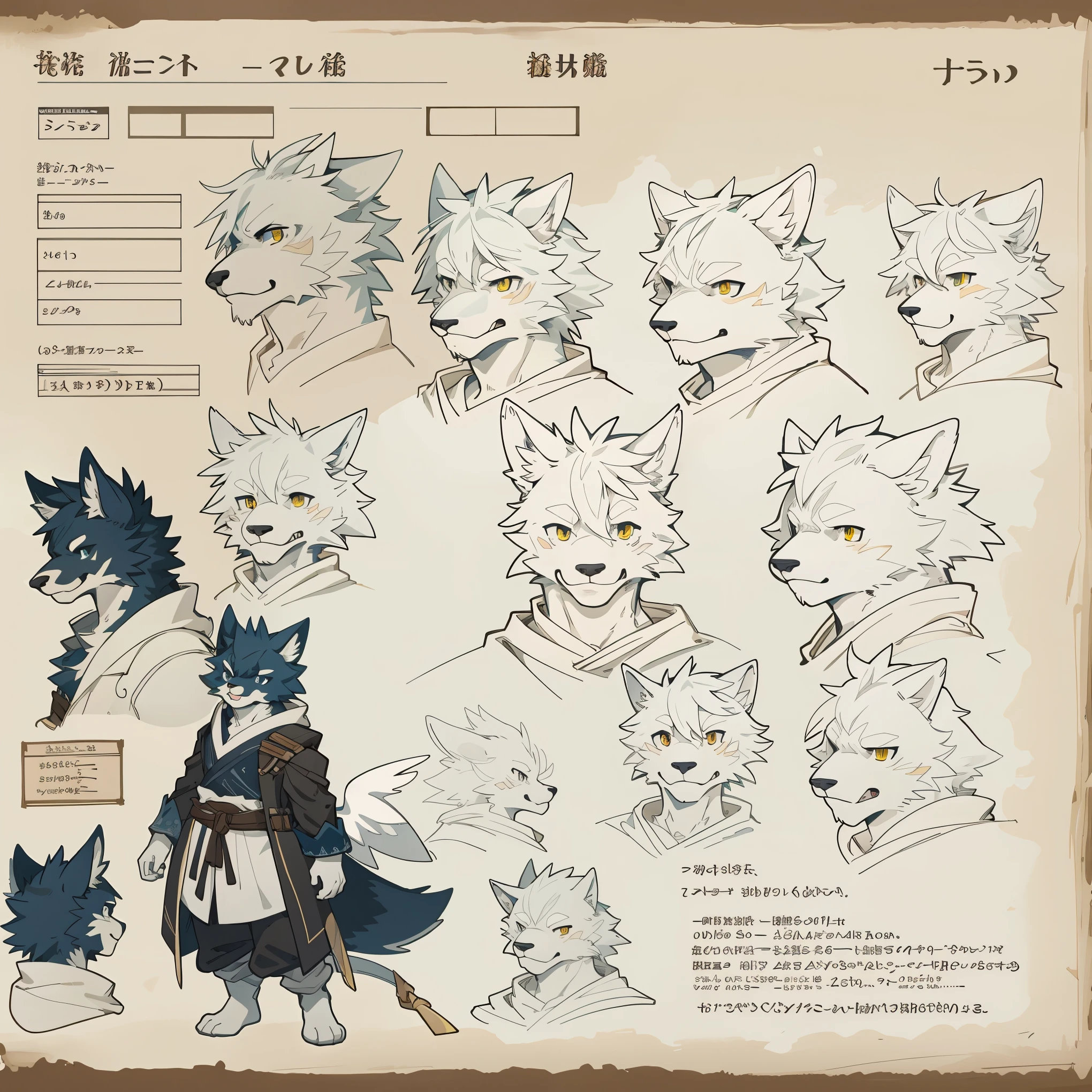 cover_page, highres, top quality, best quality, paid reward available, High-quality illustrations, unparalleled masterpiece, perfect artwork, absurdres, (style of final fantasy), (concept art, character sheet),absurdres(highly detailed beautiful face and eyes)perfect anatomy(angelic handsome boy, kemono, child)(furry anthro),