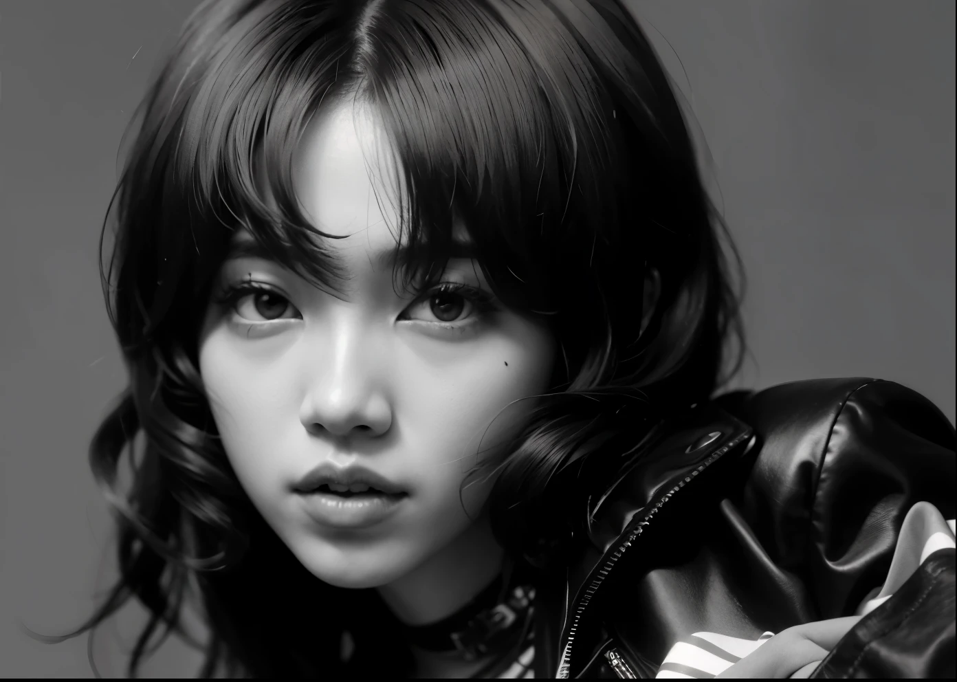 um close de uma mulher com jaqueta de couro e gravata, Kiko Mizuhara, jia, Dom Yunjoo, Publicado em Itagaki, Ji-Min, lu ji |, Retrato de Jossi de Blackpink, she has black hair com franja, park Ji-Min, com franja, Janice cantou, Directed by: Tadashi Nakayama, Lulu Chen, Retrato Jisoo Blackpink