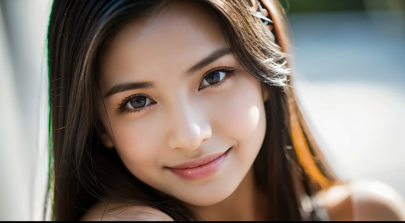 highest quality, epic realistic, ((portrait:1.5)),(background: white) high contrast ,glorious picture, lowest lux, lighting face, she's comfortable, wearing nothing, looks incredible, (8k, Raw photo, Highest quality),(epic realistic:1.5), a woman, face,(detailed eyes:0.8),(looking at the camera:1.4), (Highest quality), ( high contrast, deep shadows),Intricate details,cinematic,((skin:1.4)), (long dark hair:1.3), long hair, messy ,(Hdr:1.5),Detailed, colors, Superior quality, Masterpiece, Raw Photo (20-year-old, looking at viewer), beautiful, (wearing nothing), perfect, natural, perfect composition, portrait, perfect face, smiling expression, Captivating eyes, Bright details, Tight lips, (High Skin Detail),, (blue tint: 0.6), (sale: 0.8), (bloody: 0.7), Key lighting , (backlight: 0.5), Medium depth of field, Canon 5d, 50mm lens, f/4 apertures, (Ultra-detailed, Complex detail), sharp focus, soft colors, 8k, Absurd, 80mm, white background, photography, smiling, pinay, filipina, large boobs, white background, wearing nothing, nudist