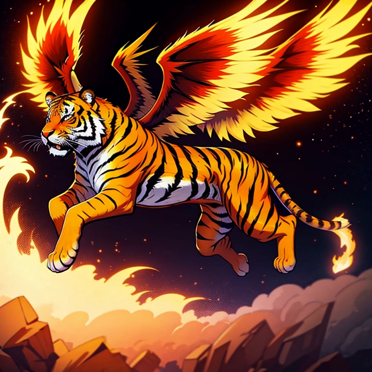 fire tiger with wings