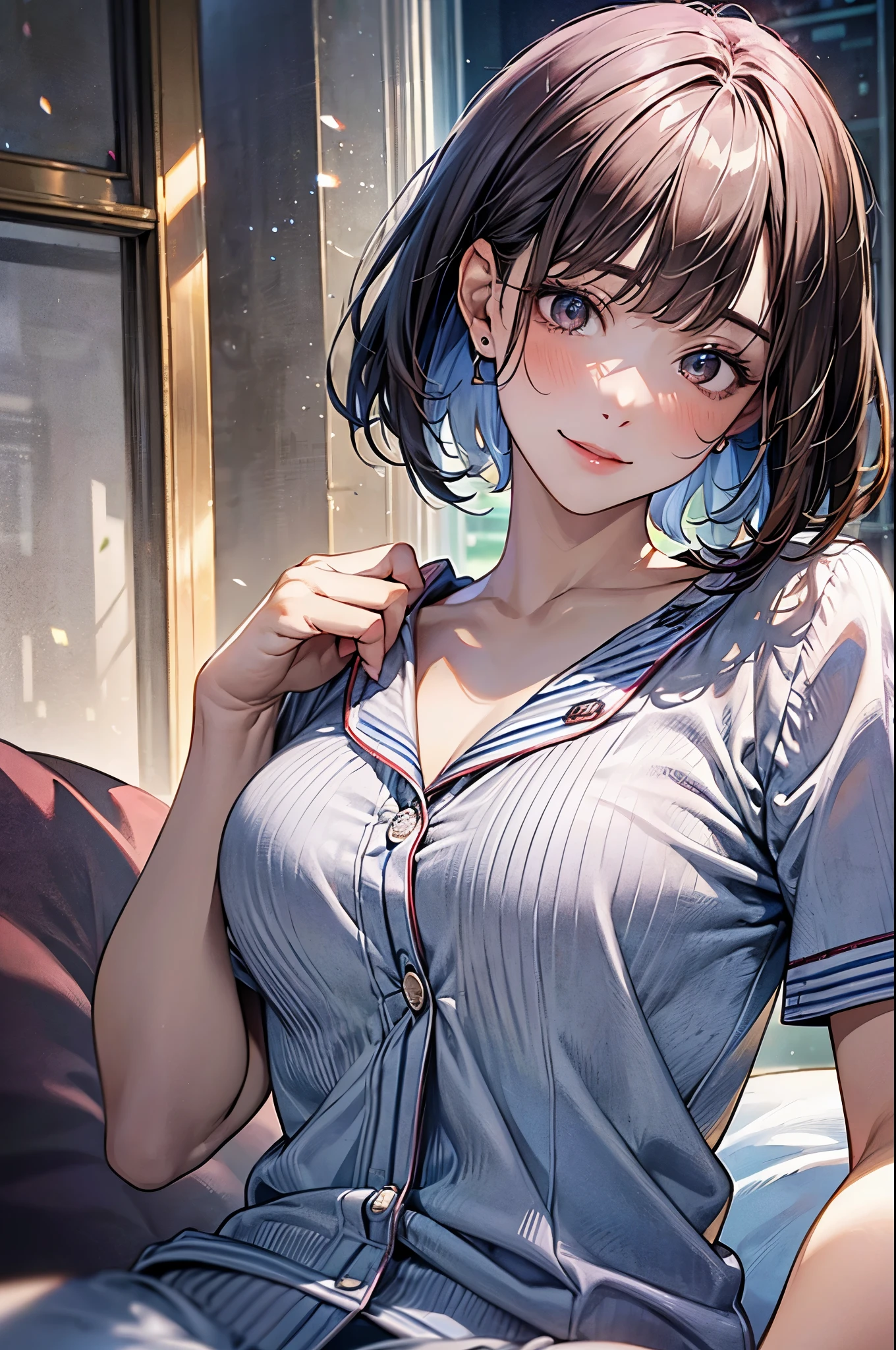 (masterpiece:1.3, highest quality, Ultra-high resolution, Very detailed), (Realistic:1.1, photoRealistic:1.4), Beautiful illustrations, Perfect lighting, colorful, Written boundary depth,
Beautiful detailsまでこだわった髪, Beautifully detailed face, Beautiful details, Beautiful clavicle, Beautiful body, Beautiful breasts, Beautiful thighs, Beautiful legs, Beautiful fingers,
View your audience, 1 girl, Japanese, high school girl, Perfect Face, (Perfect Anatomy, Anatomically correct), Cute and symmetrical face, Baby Face, Sunburn, Shiny skin,
(Middle Hair:1.5, Twin tails:1.2, blonde), Asymmetrical bangs, blue eyes, Long eyelashes, (Medium Chest), thin,
((Collared short-sleeved shirt, Light blue shirt, , Grey plaid pleated skirt, To the Navy)), No pants,
(Beautiful views), evening, (Outdoor, distant cityscape), Are standing, (peace sign), (Cute Smile, Upward glance, Open your mouth), (White sperm overflows from the vagina),