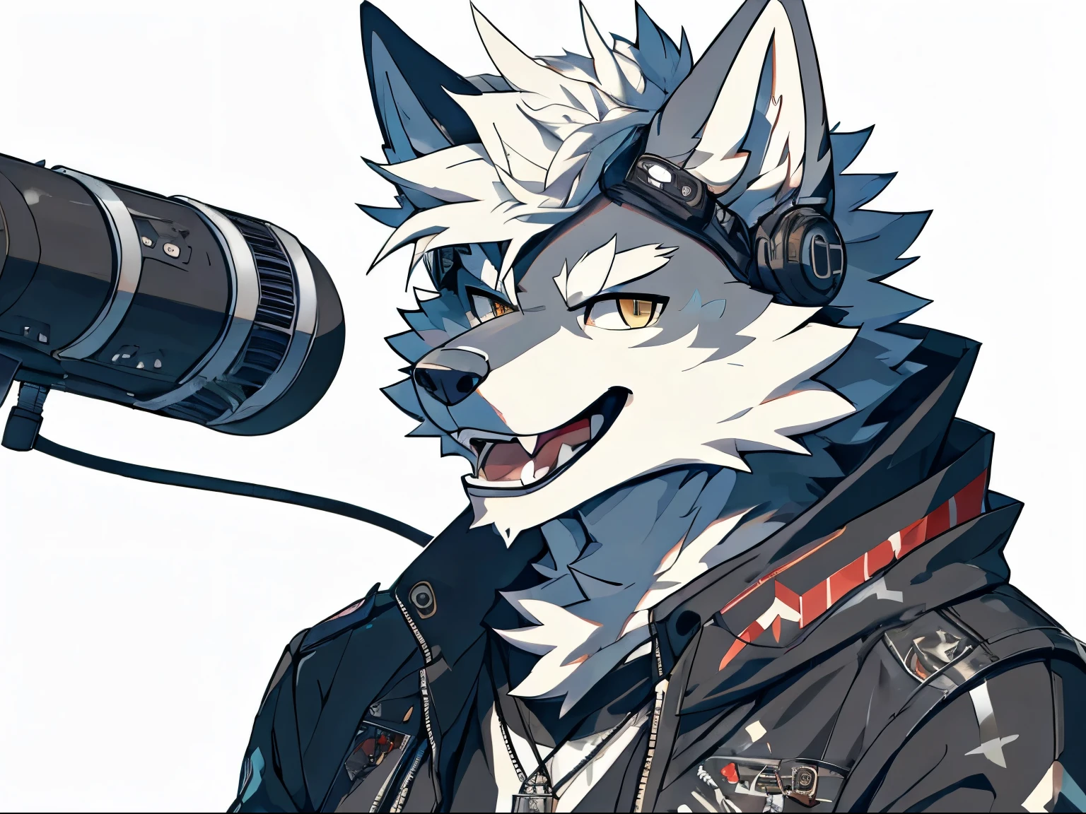 (full body), a close up of a wolf with a guitar and a nd a Bone conduction earphones, weirdcore voidpunk fursona, fursona art, furry mawshot art, furry art, furry anime, furry art!!!, commission for high res, rocking out, furry fursona, he is a rockstar, wolf o'donnell, fursona!!!!, a human bard, very very beautiful furry art