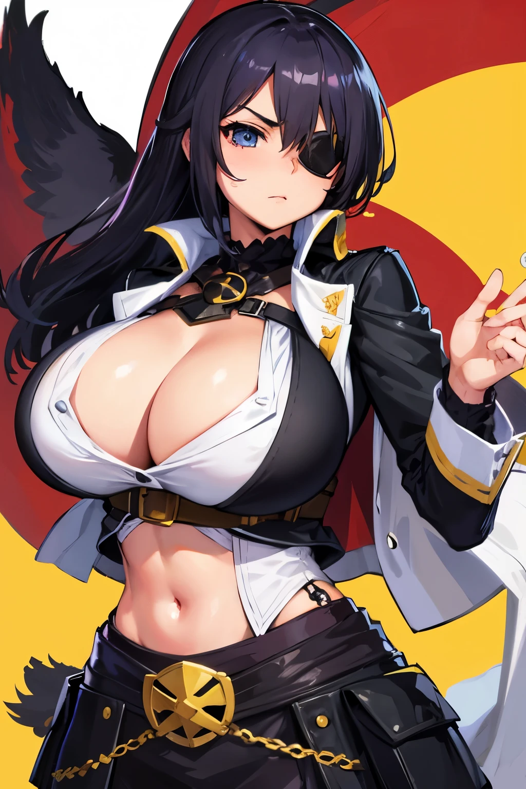eyepatch, big breasts,