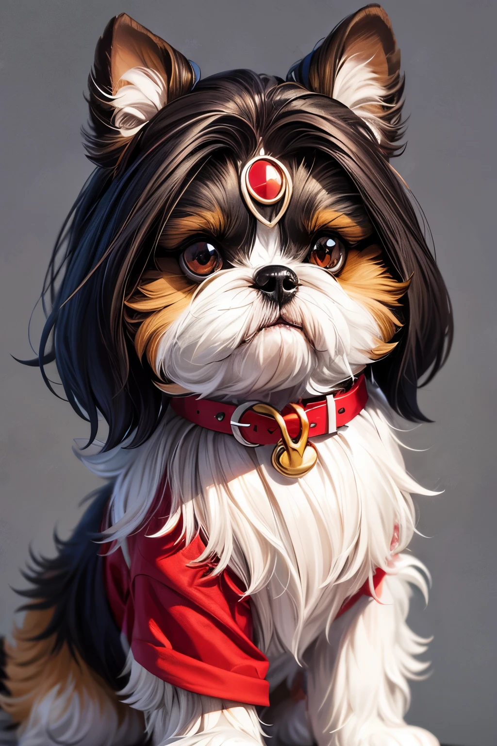 one shih tzu realistic fashion vector style