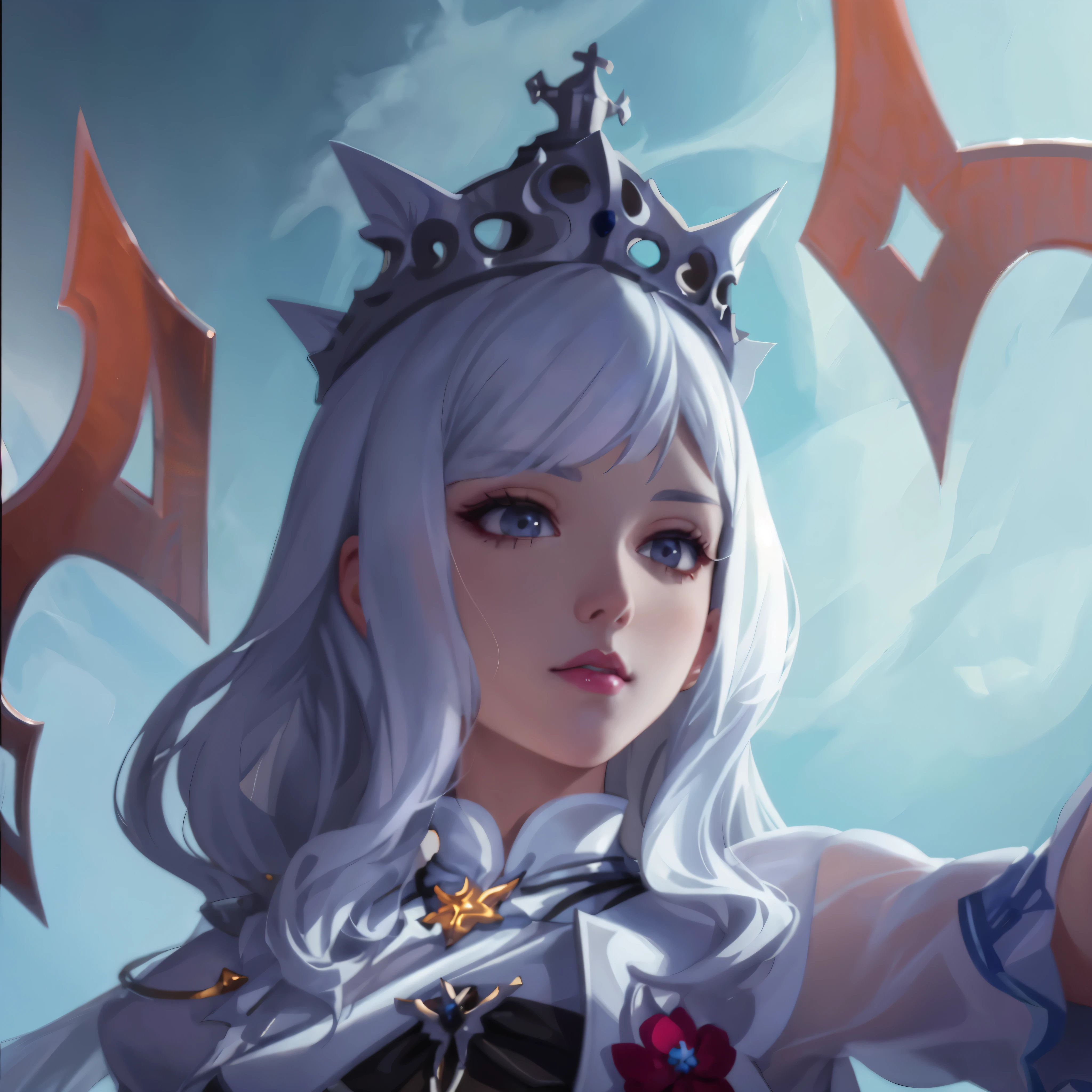 a close up of a woman with white  hair wearing a crown, portrait knights of zodiac girl, ig model | artgerm, extremely detailed artgerm, trending artgerm, detailed digital anime art, artgerm. high detail, artgerm on artstation pixiv, ! dream artgerm, style artgerm, artgerm lau