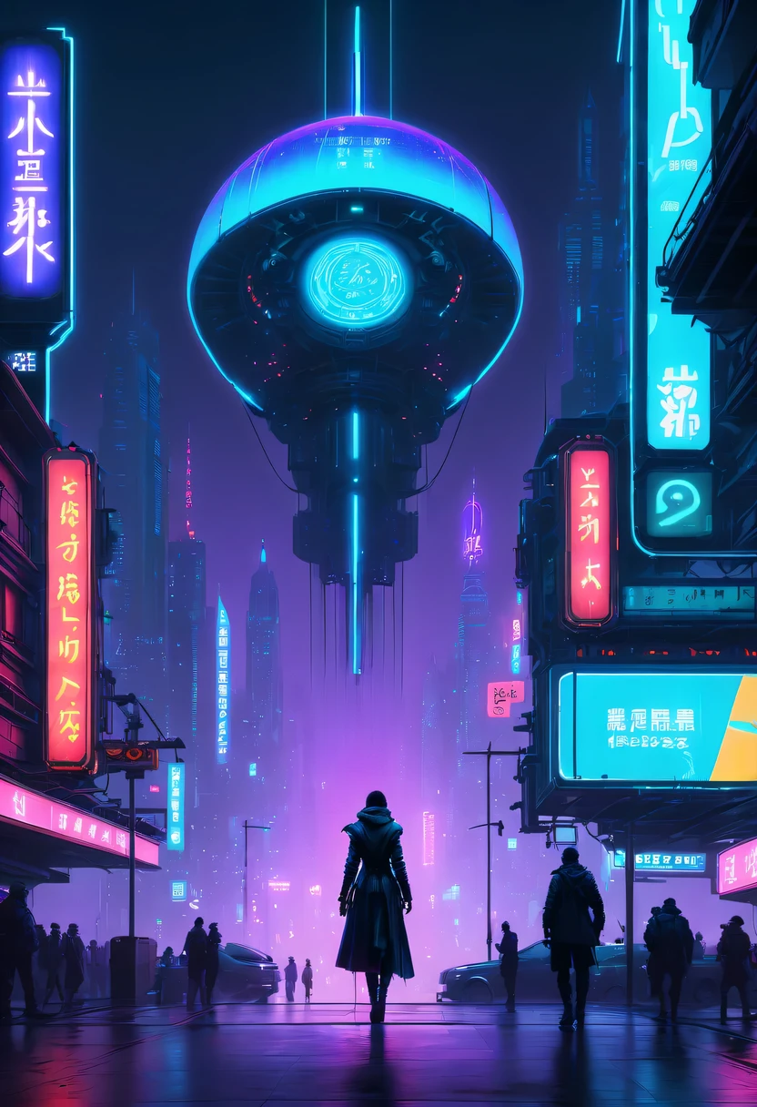 ultra-realistic realism, shadowing, anaglyph, stereograms, Standing painting, Perspectives, atmosphric perspective, 8K, super detailing, acurate, Best quality at best, A high resolution, 16k, hyper HD, Award-Awarded, Anatomically correct,Spectacular的城市夜景，centre，The fountain，metal sculpture，neonlight，advertising billboard，lead,Spectacular,Mechanical winguturistic background，Beautiful sci-fi art, science fiction digital art插画, Digital Cyberpunk Art, 科幻digitial painting, 未来派digitial painting, futuristic concept art, in front of a sci fi cityscape, science fiction digital art, 先进的Digital Cyberpunk Art, epic fantasy digital art style, and Mumford Tom Bagshaw.., dark fantasy style art, Epic fantasy art style,, dark fantasy art style, Epic fantasy art style HD, dark fantasy digital art，a vast cybernetic network metropolis. neonlight，advertising billboard,Embedded LED shine. Future Vision, Excellent location，Features city views, (充满活力的neonlight:1.5), (digitial painting:1.25), (4K:1.2). enviroment: panoramic view of a city，skylines."