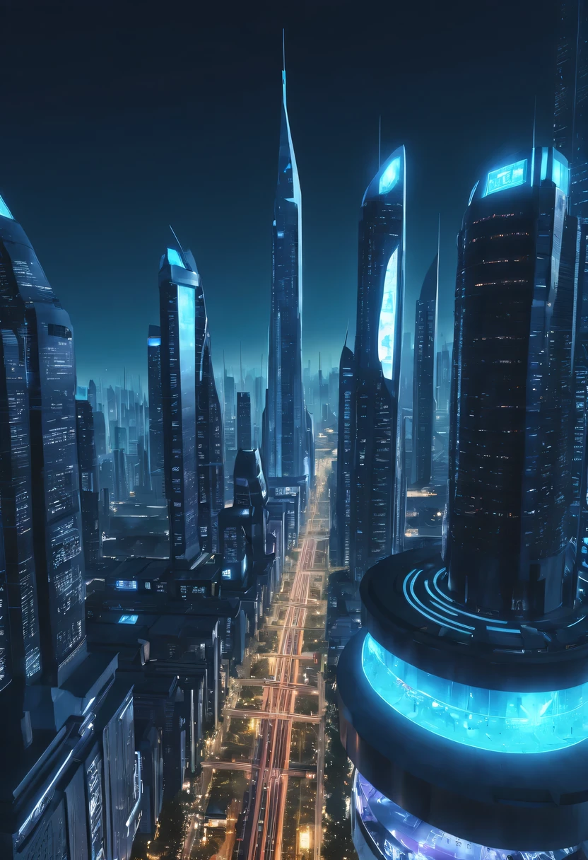 Future city night view