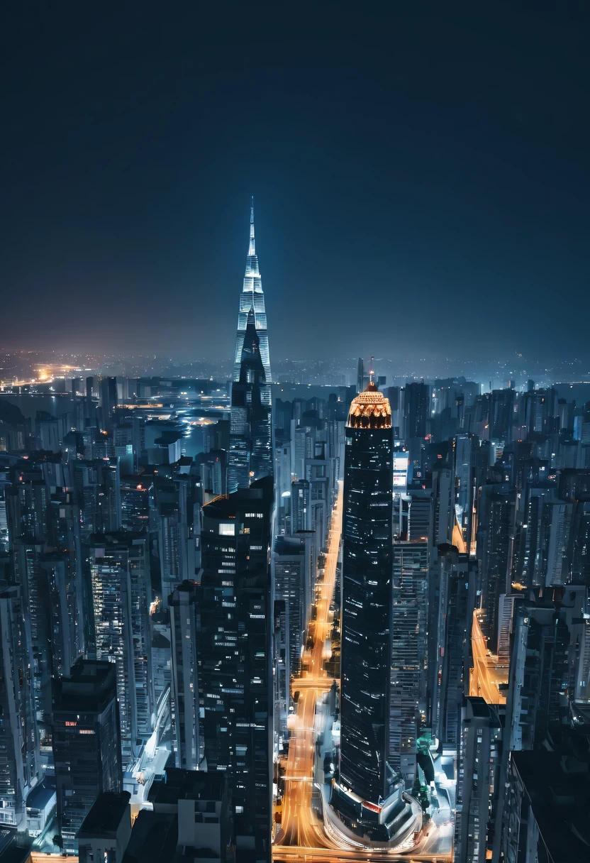 Modern city night view