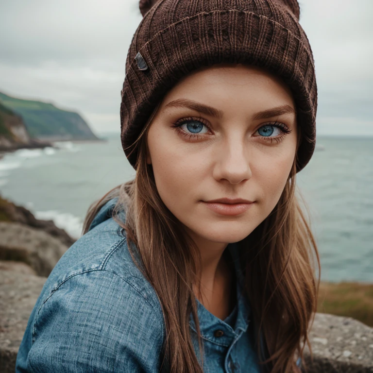 one beautyful woman, no makeup, long blonde hair and streaks. studiophoto quality, half top and jogginghose, looks like jennifer lawrence and ariana grande, sweet, full body , lara croft, in a sportsbar, basecap