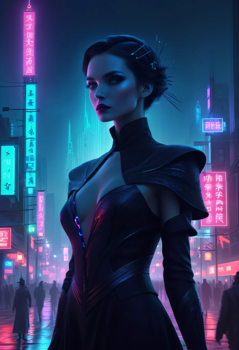 epic fantasy digital art style, and Mumford Tom Bagshaw.., dark fantasy style art, Epic fantasy art style,, dark fantasy art style, Epic fantasy art style HD, dark fantasy digital art,a vast cybernetic network metropolis. neonlight,advertising billboard,Embedded LED shine. Future Vision, Excellent location,Features city views, (充满活力的neonlight:1.5), (digitial painting:1.25), (4K:1.2). enviroment: panoramic view of a city,skylines."