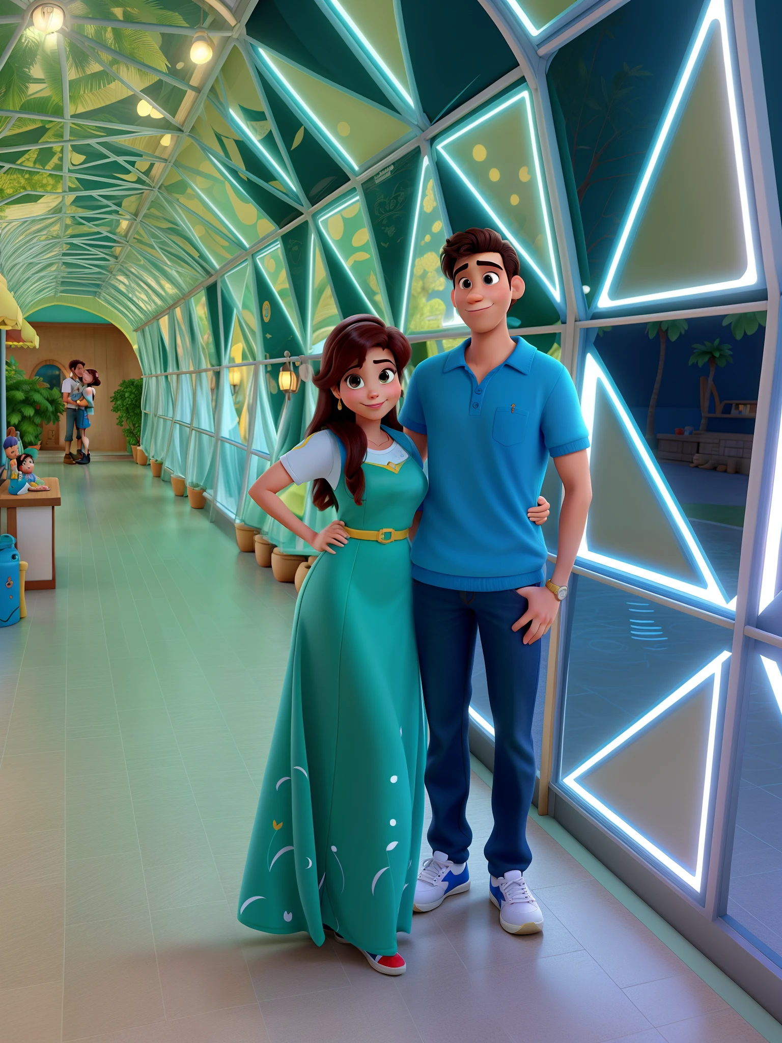 Um casal estilo disney pixar, alta qualidade, melhor qualidade