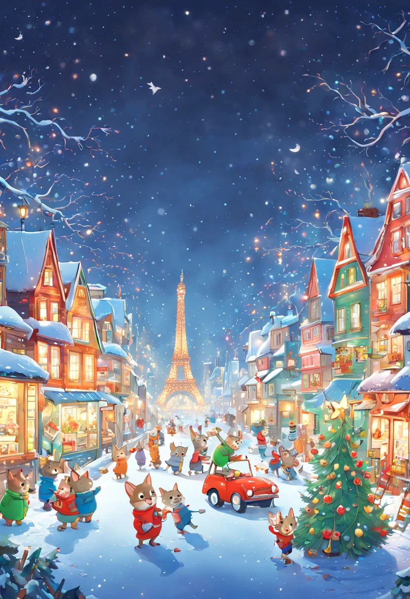 by Richard Scarry, night, happy new year, enhance, intricate, (best quality, masterpiece, Representative work, official art, Professional, unity 8k wallpaper:1.3)