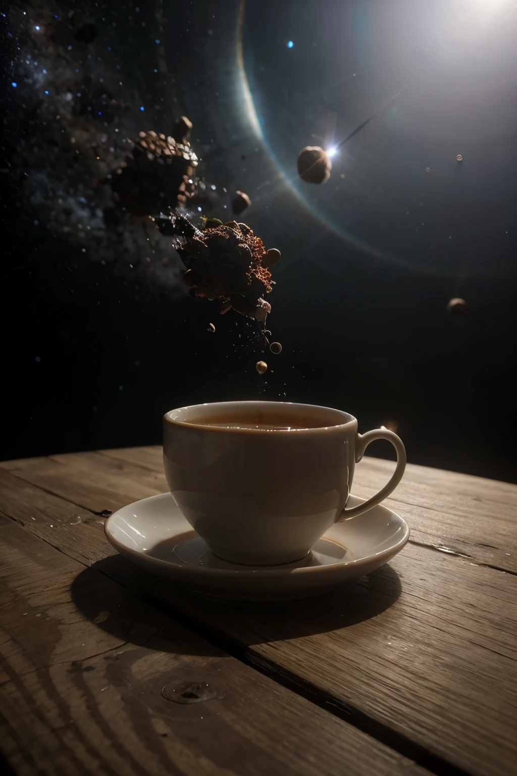 Photo of tea in the space #uhd #hdr