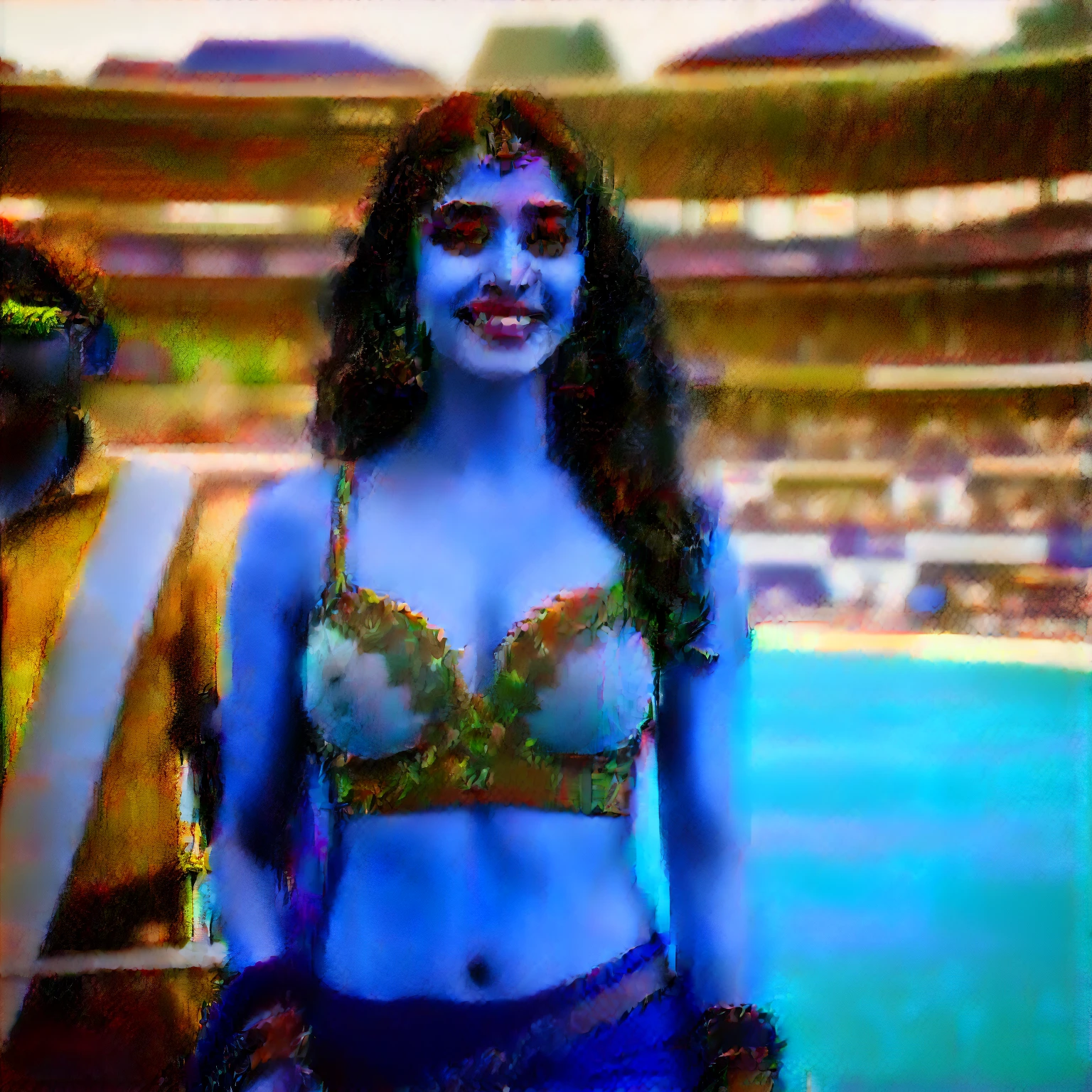 JanhviKapoor, a photo of a woman, at a cricket game, wearing bra, smile, best quality, detailed skin