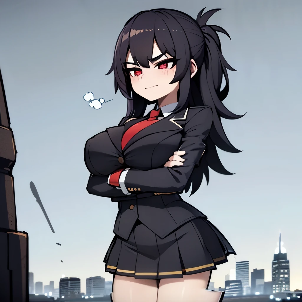 black jacket part, bigger skirt