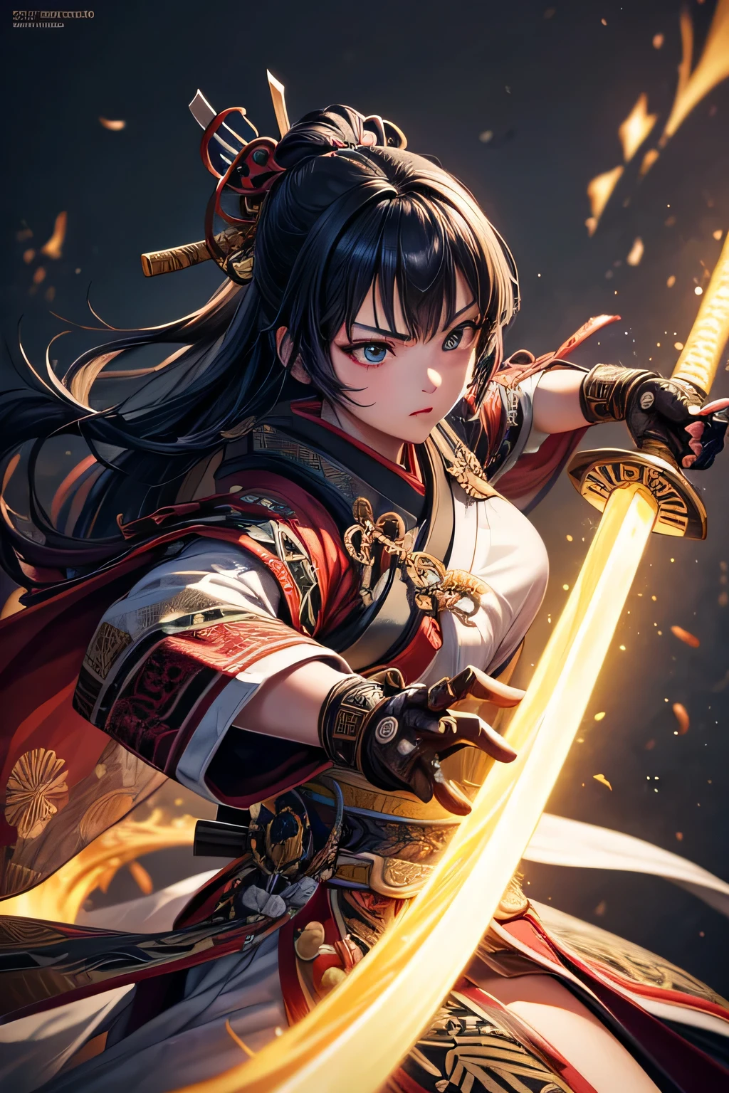 1girl, ancient shogun warrior, heavy ancient shogun armor, wielding a katana, combat stance, mean look, highly detailed, vibrant appearance, creative behavior, extremly detailed, imaginative, , spontaneous, highest quality, skin texture, intricate details, (cinematic lighting), RAW photo, 8k, masterpiece,best quality,ultra-detailed,very detailed illustrations,extremely detailed,intricate details,highres,super complex details,extremely detailed 8k cg wallpaper,