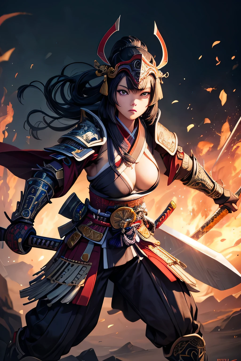 1girl, ancient shogun warrior, heavy ancient shogun armor, wielding a katana, combat stance, mean look, highly detailed, vibrant appearance, creative behavior, extremly detailed, imaginative, , spontaneous, highest quality, skin texture, intricate details, (cinematic lighting), RAW photo, 8k, masterpiece,best quality,ultra-detailed,very detailed illustrations,extremely detailed,intricate details,highres,super complex details,extremely detailed 8k cg wallpaper,